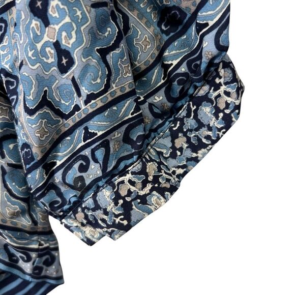 Joie Silk Blouse Blue Floral Print 174 small - Picture 5 of 16